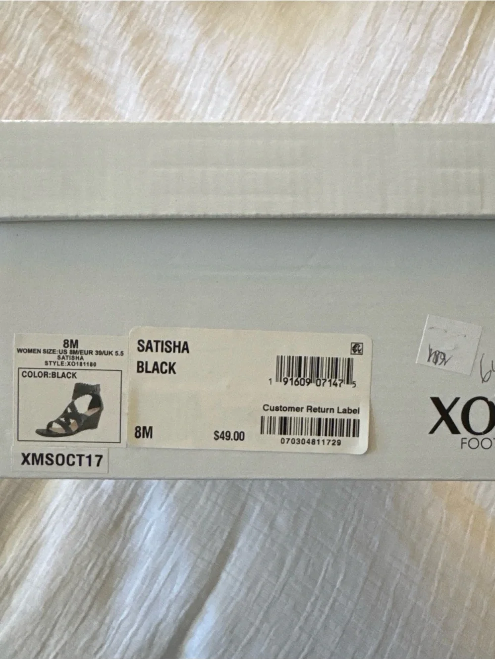 New, in Original Box XOXO Black Cutout Wedge Sandals